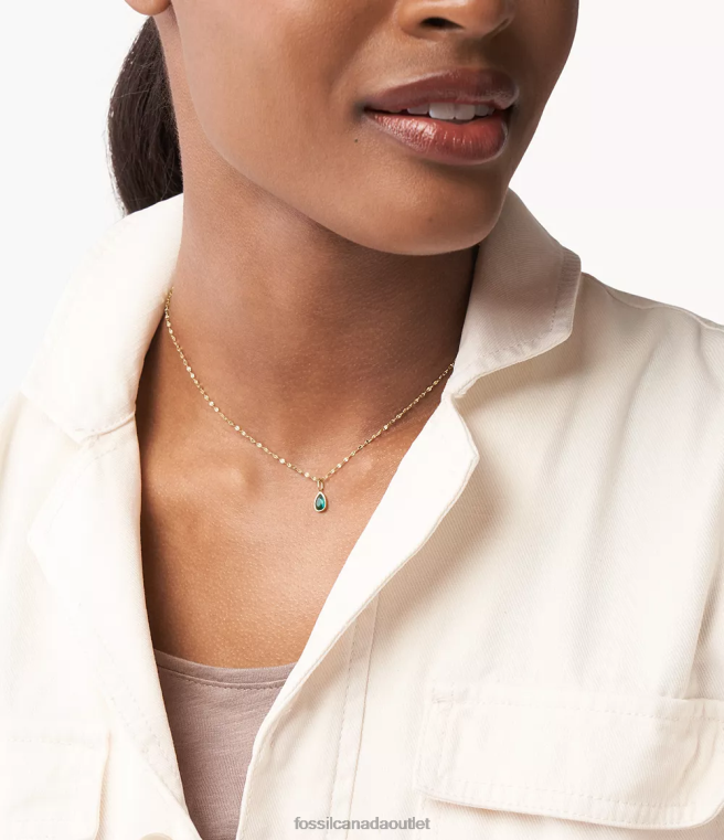 Fossil Jewelry Women Green-Tone Corra Oh So Charming May Birthstone Charm D2VPL1179