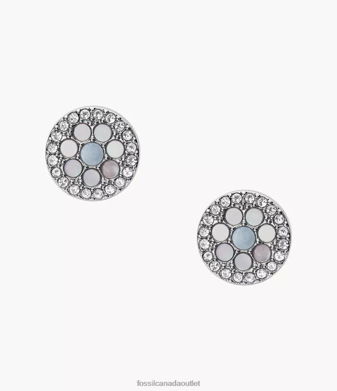 Fossil Jewelry Women Blue Val Mosaic Stainless Steel Earring D2VPL1044