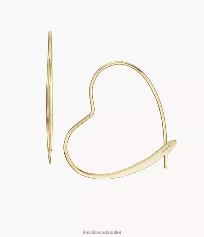 Fossil Jewelry Women Gold-Tone All Stacked Up Brass Whisper Hoop Earrings D2VPL1036
