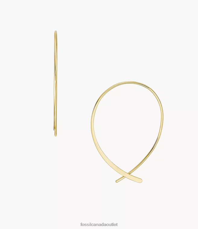 Fossil Jewelry Women Gold-Tone All Stacked Up Brass Whisper Hoop Earrings D2VPL1039