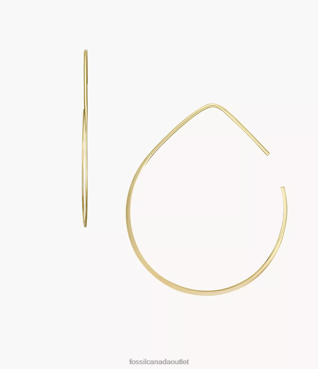 Fossil Jewelry Women Gold-Tone All Stacked Up Brass Whisper Hoop Earrings D2VPL1066