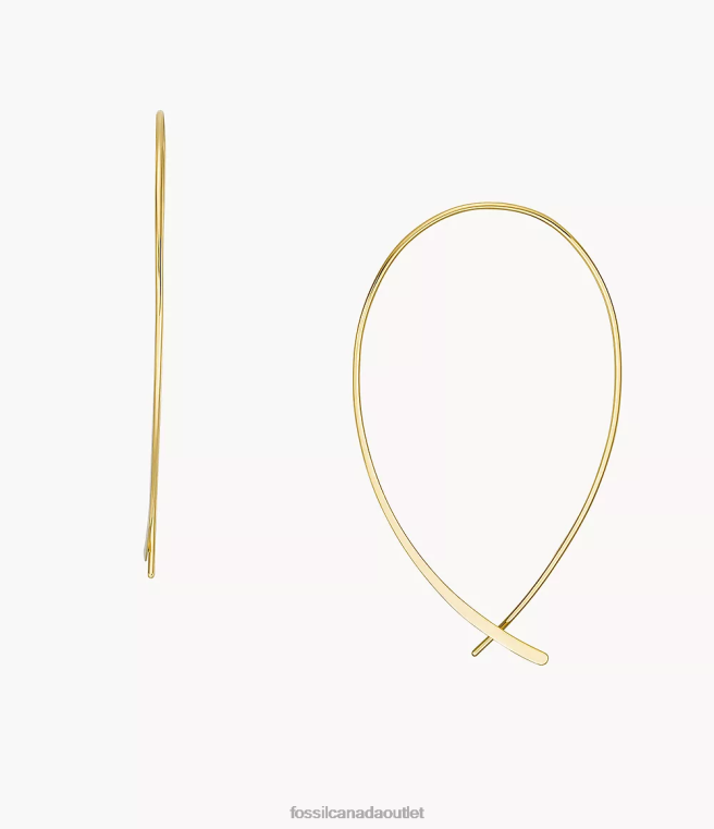 Fossil Jewelry Women Gold-Tone All Stacked Up Brass Whisper Hoop Earrings D2VPL1080