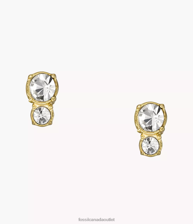 Fossil Jewelry Women Gold-Tone All Stacked Up Stainless Steel Stud Earrings D2VPL1064