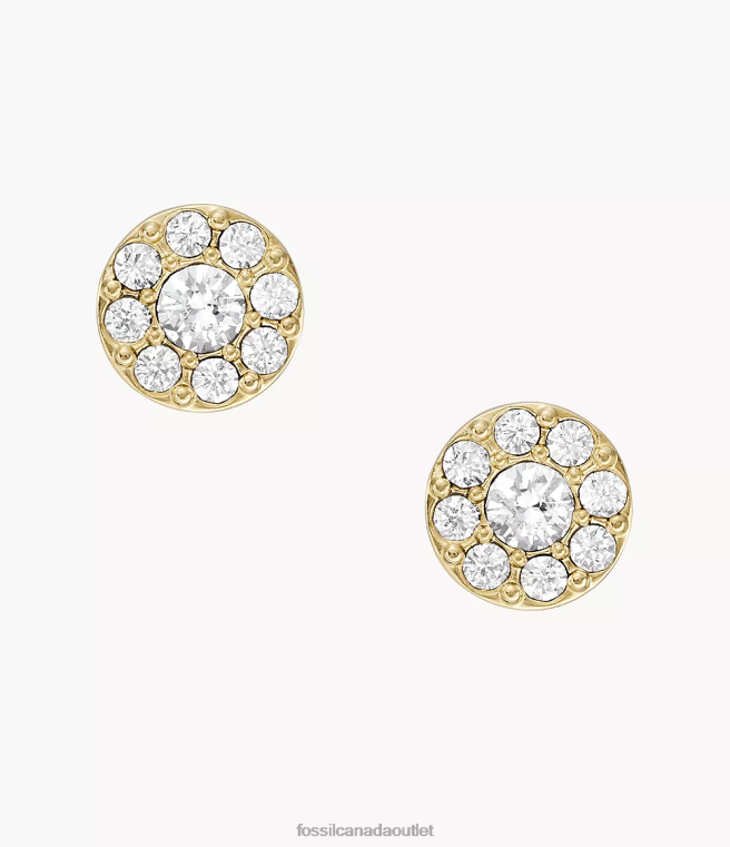 Fossil Jewelry Women Gold-Tone All Stacked Up Stainless Steel Stud Earrings D2VPL1078