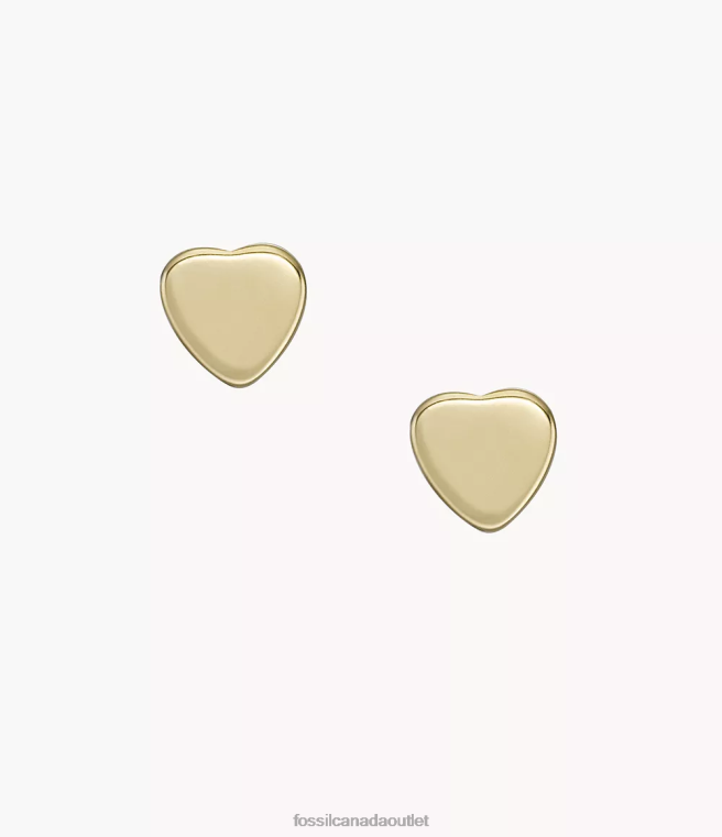 Fossil Jewelry Women Gold-Tone Hearts Stainless Steel Stud Earrings D2VPL1065