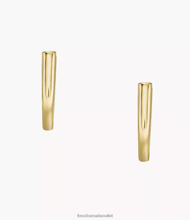 Fossil Jewelry Women Gold-Tone Heritage Essentials Stainless Steel Hoop Earrings D2VPL1067