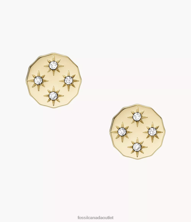 Fossil Jewelry Women Gold-Tone Sadie Scalloped Edge Stainless Steel Stud Earrings D2VPL1061