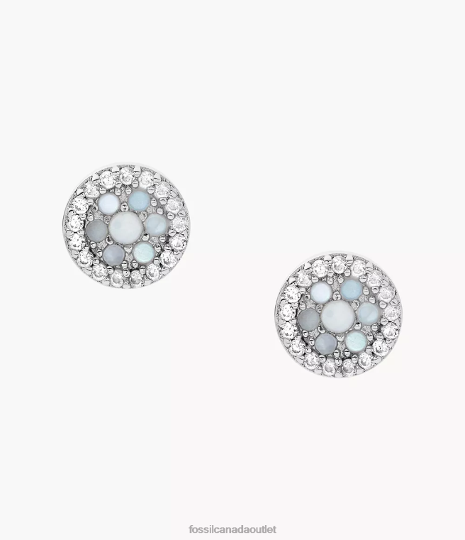 Fossil Jewelry Women Mother-of-Pearl Elliott Sterling Stud Earrings D2VPL1090