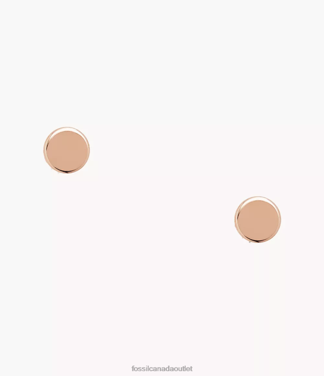 Fossil Jewelry Women Rose Gold-Tone Sadie Stainless Steel Round Stud Earring D2VPL1054