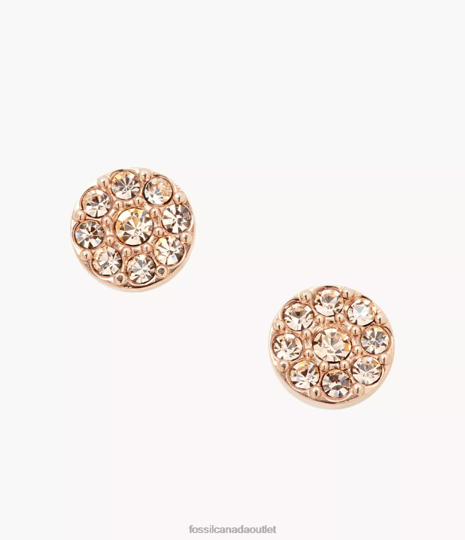 Fossil Jewelry Women Rose-Tone Sutton Disc Stainless Steel Stud Earring D2VPL1063