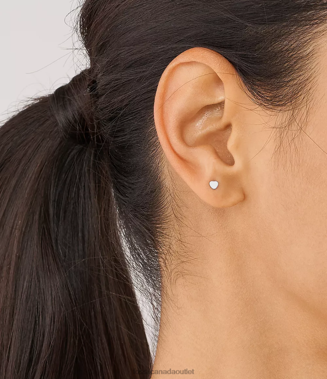 Fossil Jewelry Women Silver-Tone Hearts Stainless Steel Stud Earrings D2VPL1069