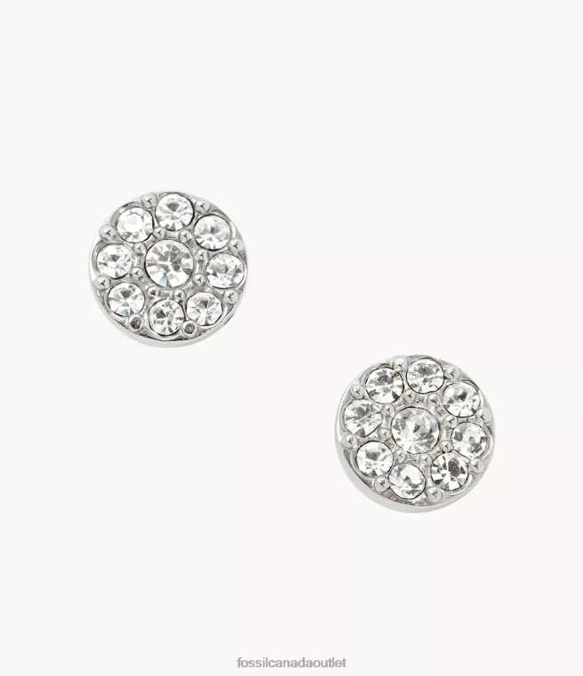 Fossil Jewelry Women Silver-Tone Sutton Disc Stainless Steel Stud Earring D2VPL1038