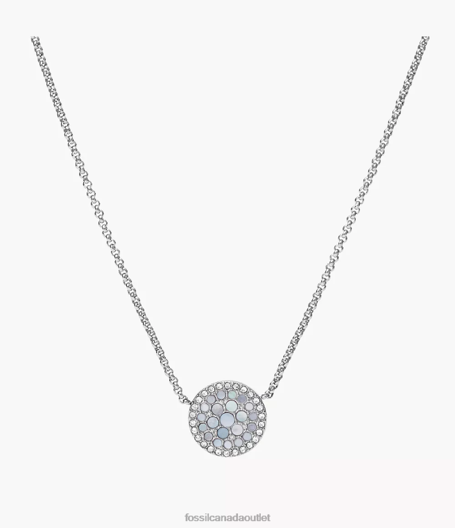 Fossil Jewelry Women Blue Val Mosaic Stainless Steel Necklace D2VPL943