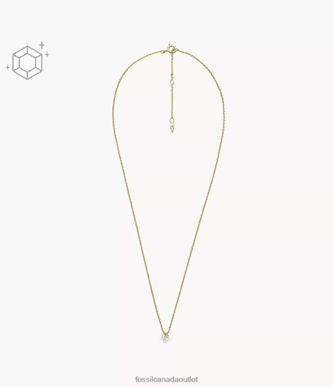 Fossil Jewelry Women Gold Sadie Shine Bright 14K Plated Brass Cluster Necklace D2VPL1260
