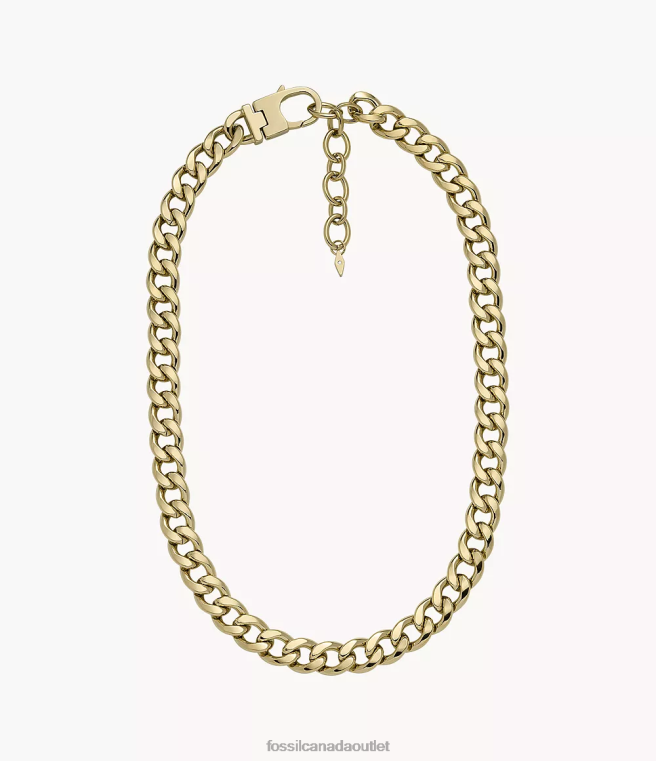 Fossil Jewelry Women Gold-Tone All Stacked Up Stainless Steel Chain Necklace D2VPL937