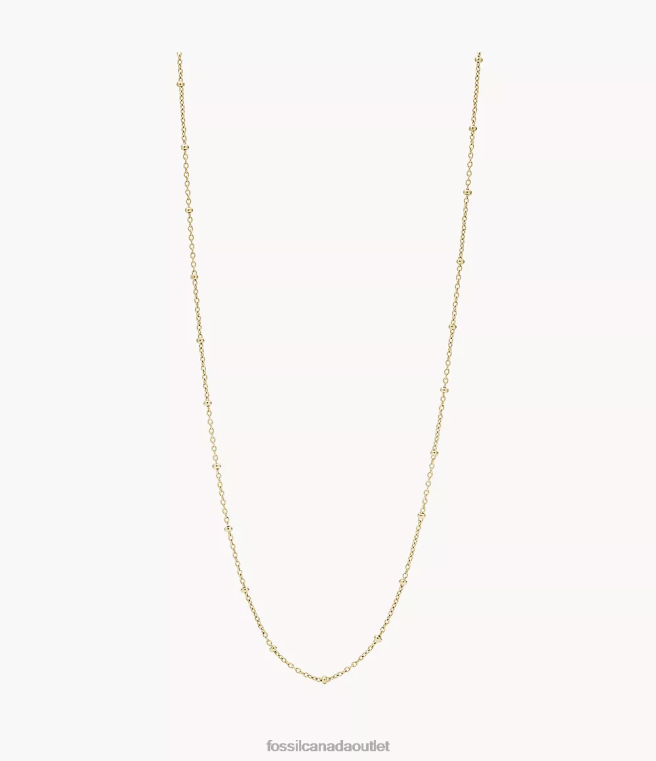 Fossil Jewelry Women Gold-Tone Corra Oh So Charming Long Stainless Steel Chain Necklace D2VPL1130