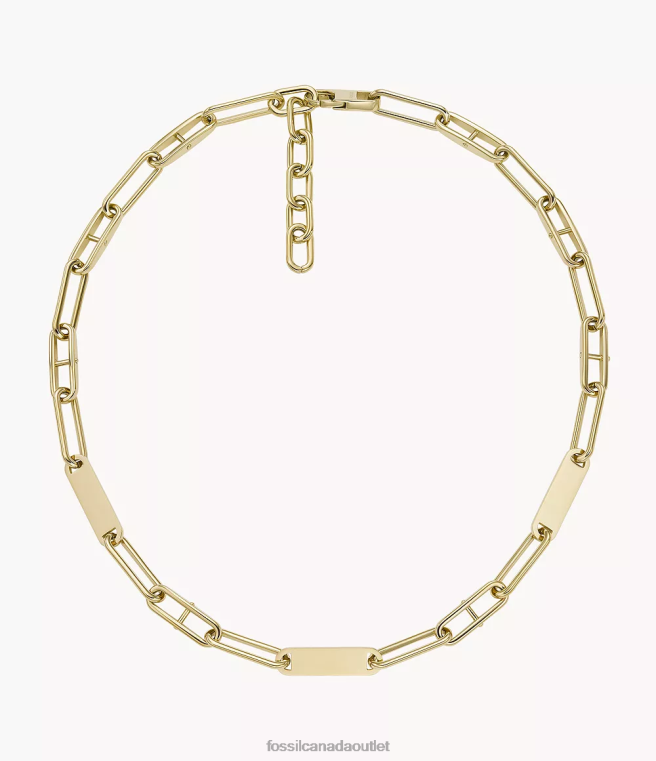 Fossil Jewelry Women Gold-Tone Heritage Essentials Stainless Steel Chain Necklace D2VPL958