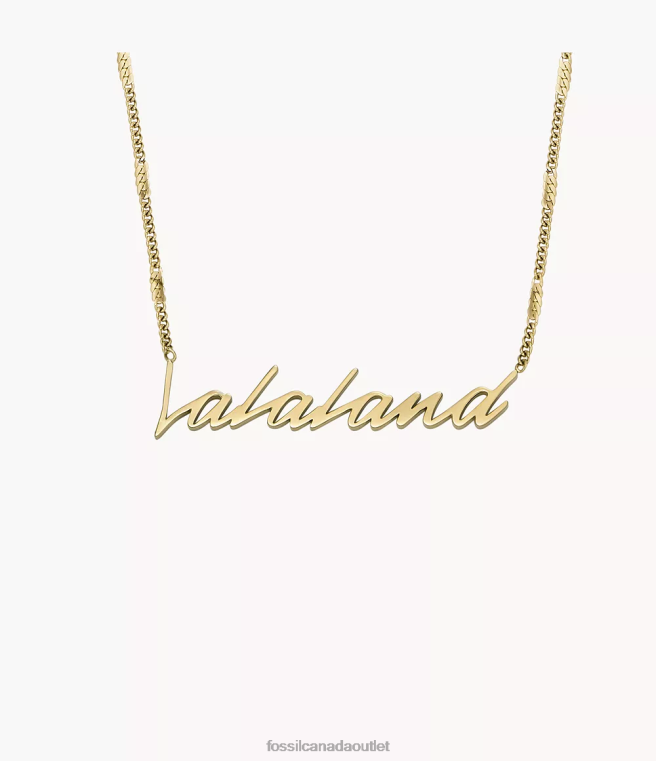 Fossil Jewelry Women Gold-Tone La La Land Stainless Steel Pendant Necklace D2VPL961