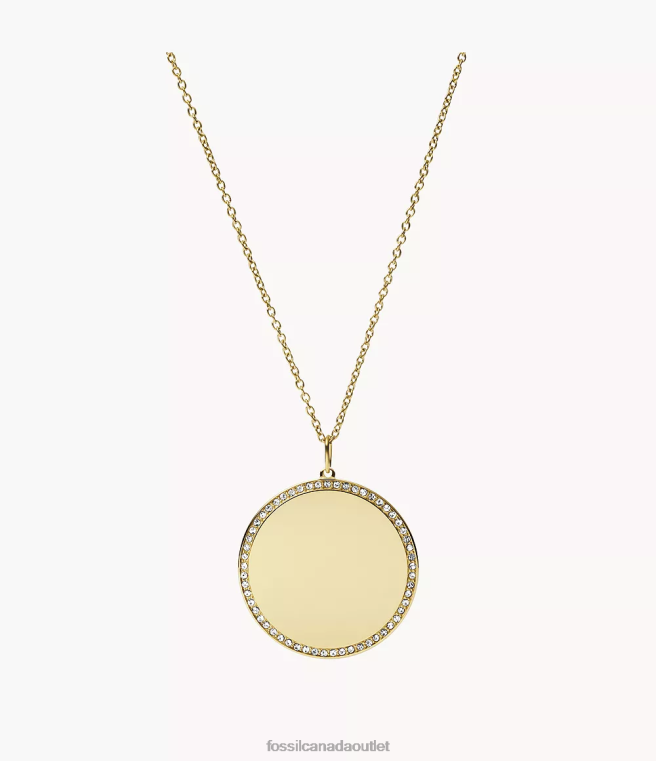 Fossil Jewelry Women Gold-Tone Lane Stainless Steel Pendant Necklace D2VPL918