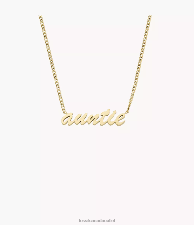 Fossil Jewelry Women Gold-Tone Name Necklace Stainless Steel Chain Necklace D2VPL953