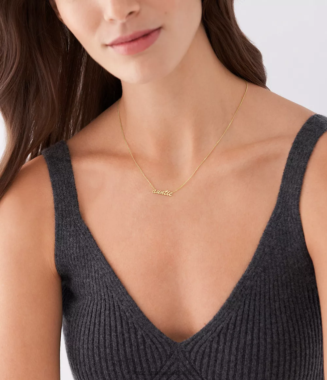 Fossil Jewelry Women Gold-Tone Name Necklace Stainless Steel Chain Necklace D2VPL953