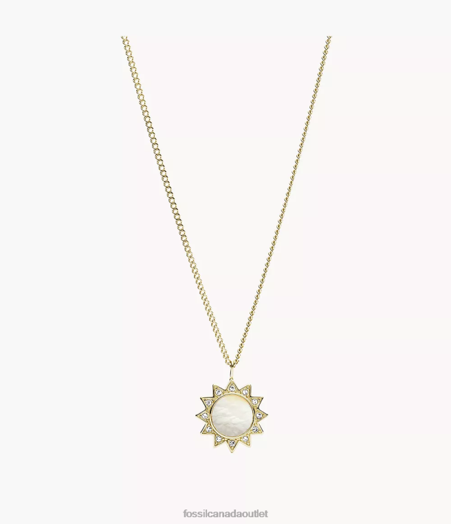 Fossil Jewelry Women Mother-of-Pearl Val Stainless Steel Pendant Necklace D2VPL939