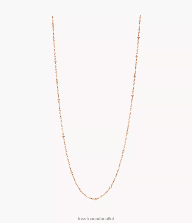 Fossil Jewelry Women Rose Gold-Tone Corra Oh So Charming Long Stainless Steel Chain Necklace D2VPL1201