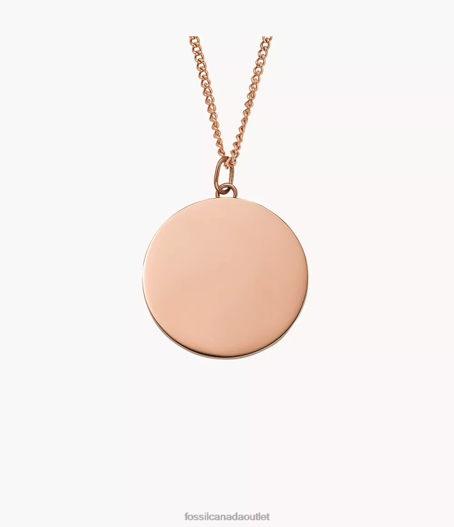 Fossil Jewelry Women Rose Gold-Tone Drew Stainless Steel Pendant Necklace D2VPL944