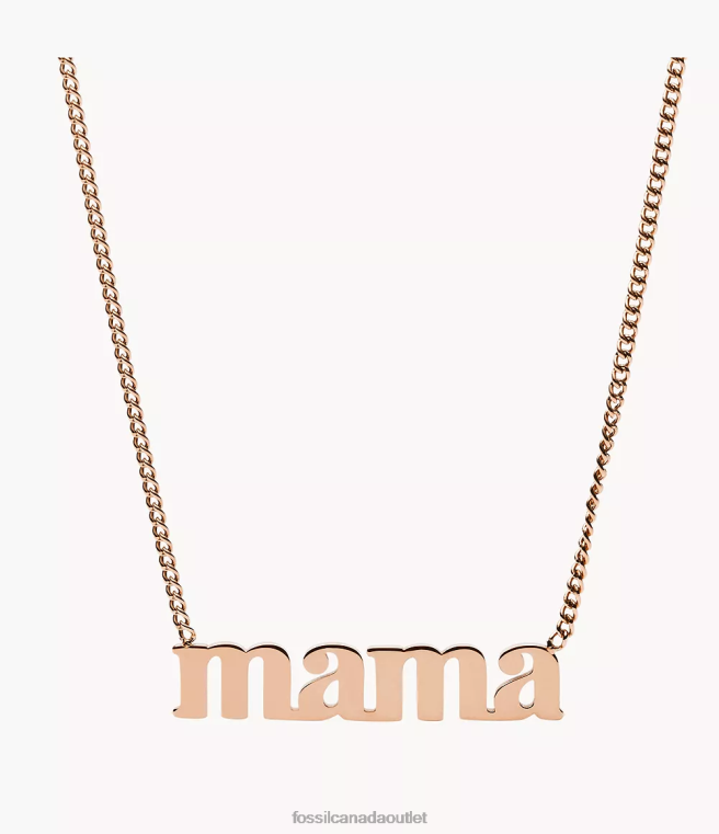 Fossil Jewelry Women Rose Gold-Tone Georgia Mama Stainless Steel Necklace D2VPL949