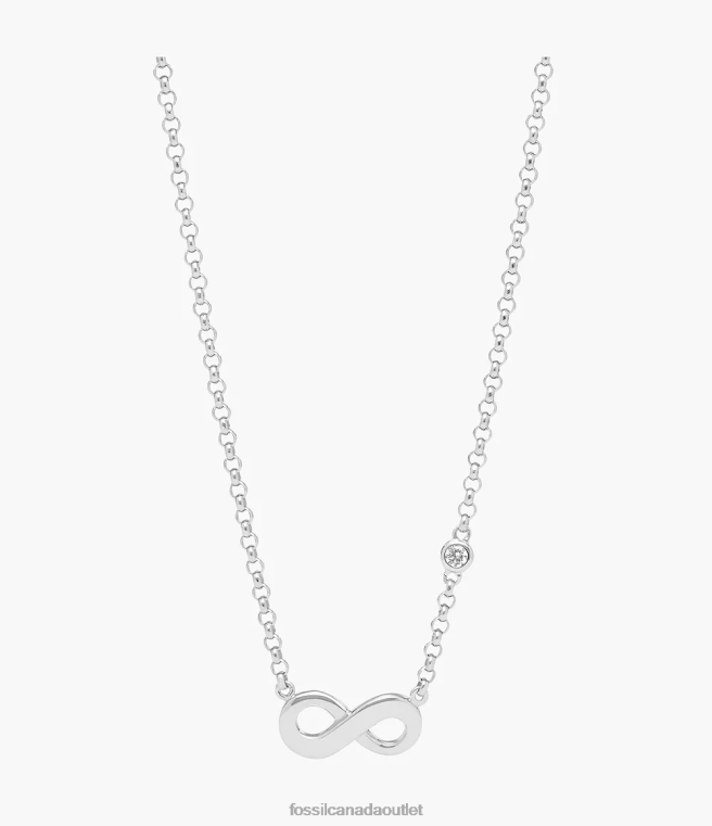 Fossil Jewelry Women Silver Elliott Infinite Love Sterling Boxed Necklace D2VPL922