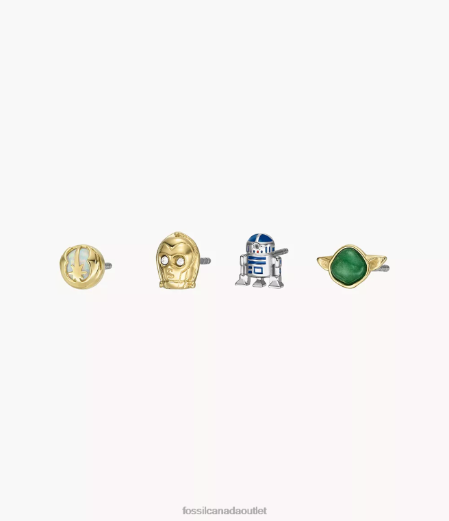 Fossil Jewelry Women Gold Star Wars Stud Earrings Set D2VPL1031