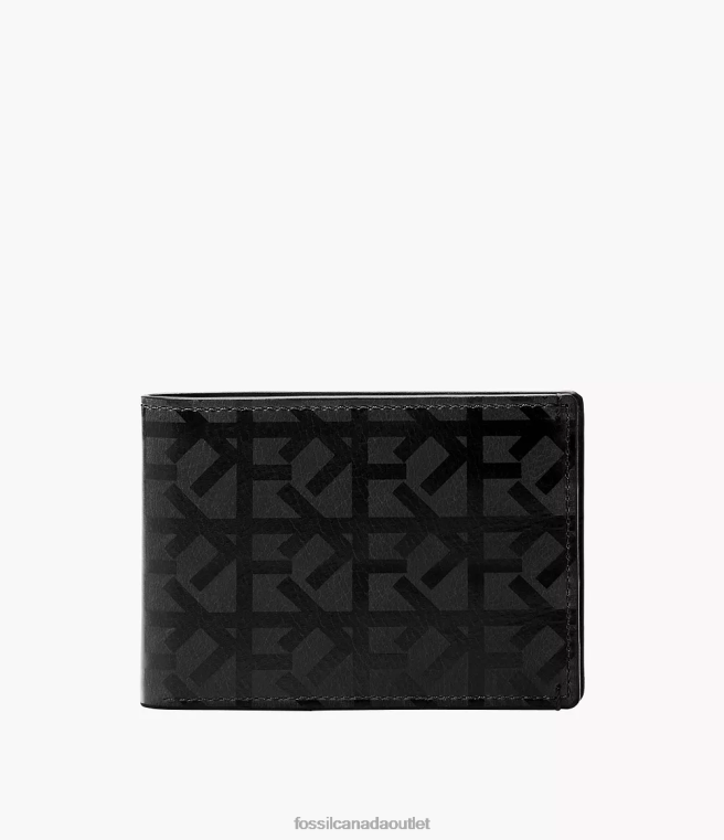 Fossil Wallet Men Black Bronson Front Pocket Bifold D2VPL1803
