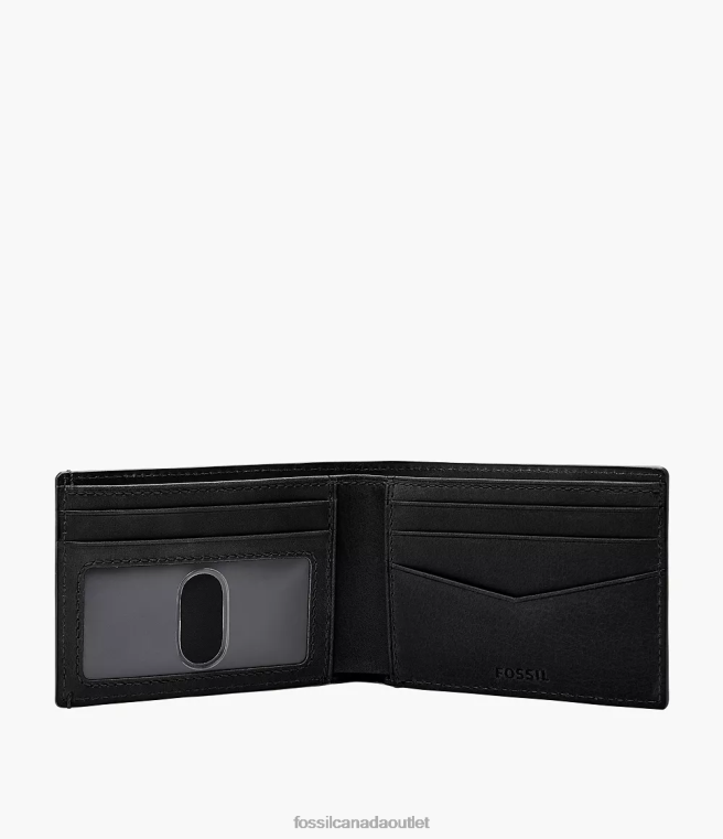 Fossil Wallet Men Black Bronson Front Pocket Bifold D2VPL1803