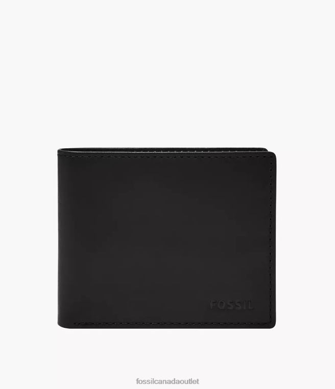 Fossil Wallet Men Black Derrick RFID Bifold with Flip ID D2VPL1657
