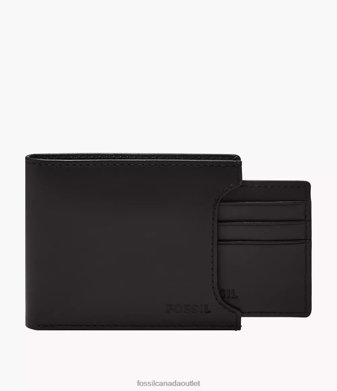 Fossil Wallet Men Black Derrick RFID Sliding 2 in 1 D2VPL1661