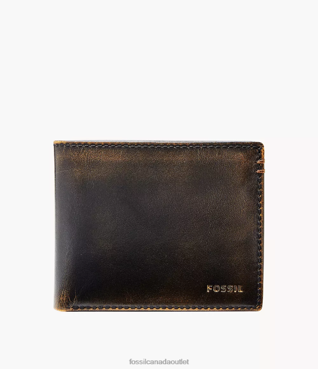 Fossil Wallet Men Black Wade Flip ID Bifold D2VPL1663