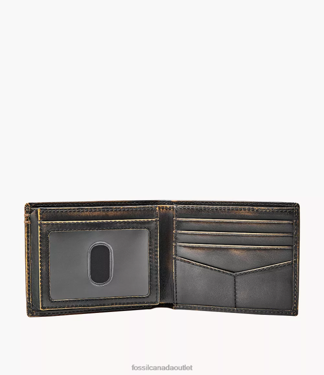 Fossil Wallet Men Black Wade Flip ID Bifold D2VPL1663