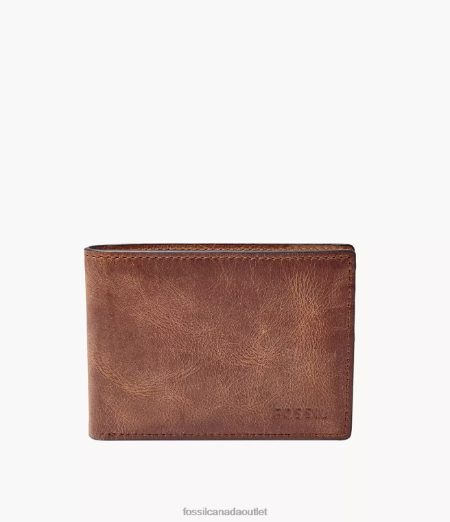 Fossil Wallet Men Brown Derrick Front Pocket Bifold D2VPL1662
