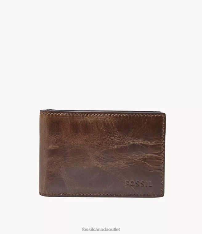 Fossil Wallet Men Brown Derrick Money Clip Bifold D2VPL1659