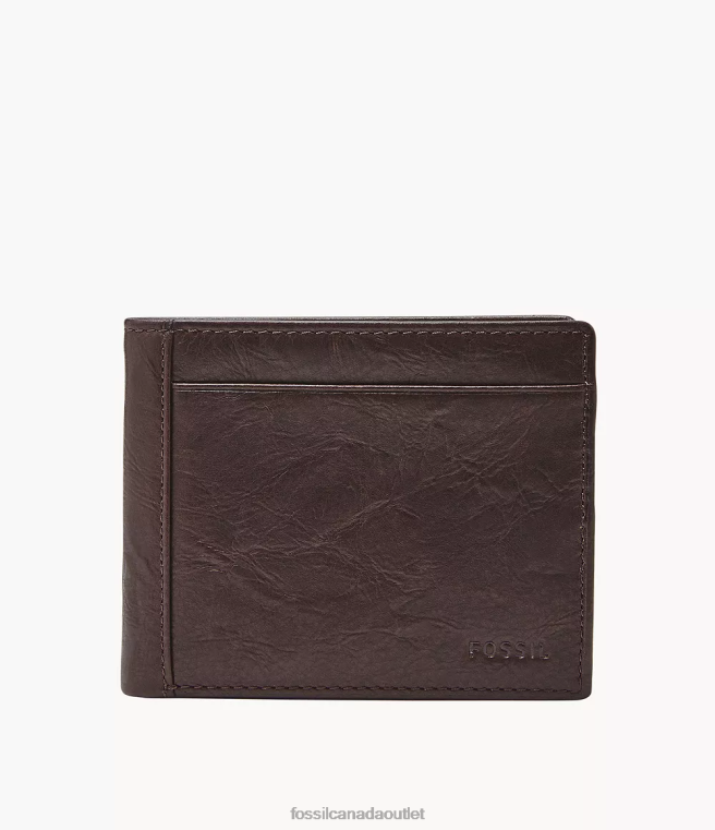 Fossil Wallet Men Brown Neel Bifold with Flip ID D2VPL1671