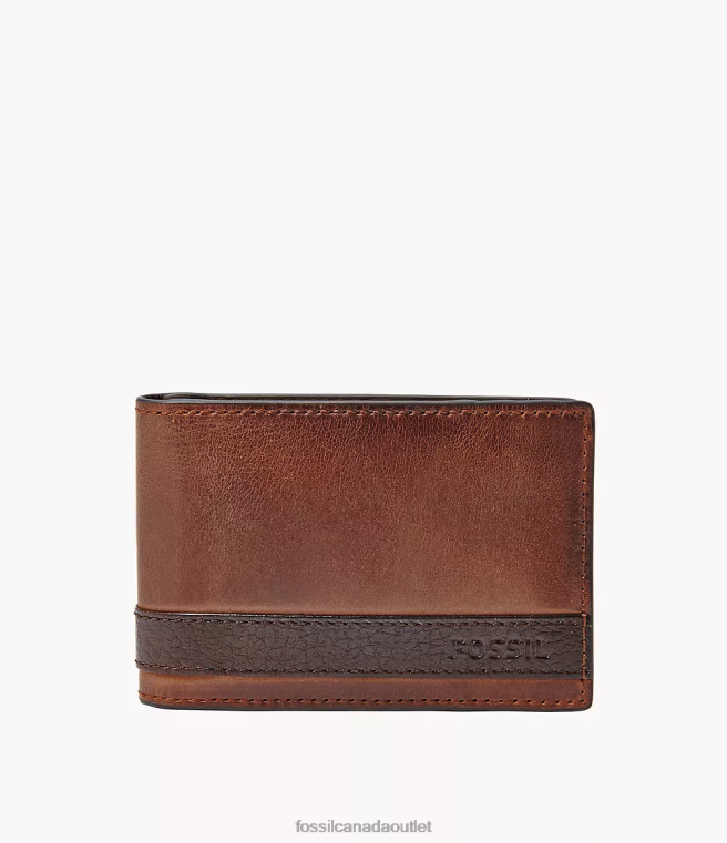 Fossil Wallet Men Brown Quinn Money Clip Bifold D2VPL1675