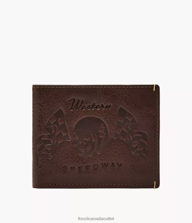 Fossil Wallet Men Dark Brown Bronson Bifold with ID D2VPL1697