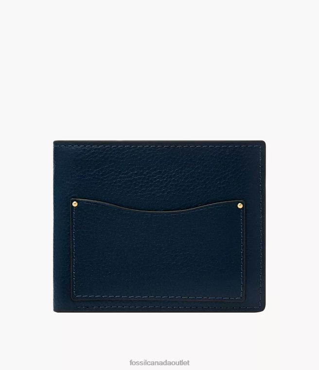 Fossil Wallet Men Navy Anderson Coin Pocket Bifold D2VPL1708