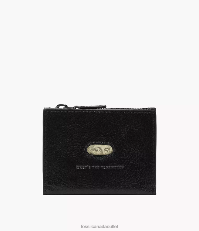 Fossil Wallet Men Black Andrew Card Zip Case D2VPL1736