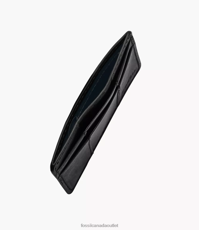 Fossil Wallet Men Black Everett Card Case D2VPL1731