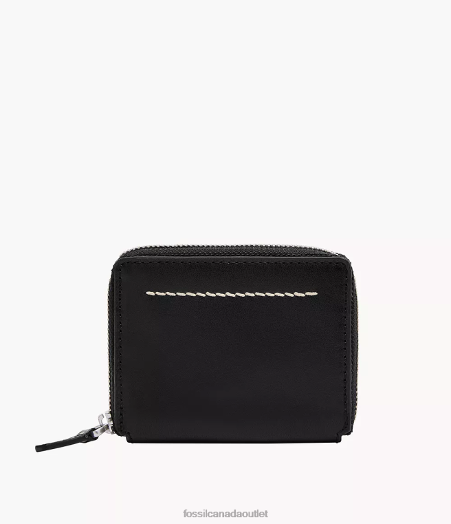Fossil Wallet Men Black Westover Zip Card Case D2VPL1734