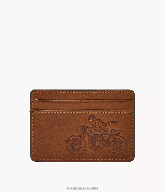 Fossil Wallet Men Brown Bronson Card Case D2VPL1733