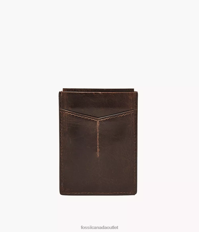 Fossil Wallet Men Brown Derrick RFID Magnetic Card Case D2VPL1724