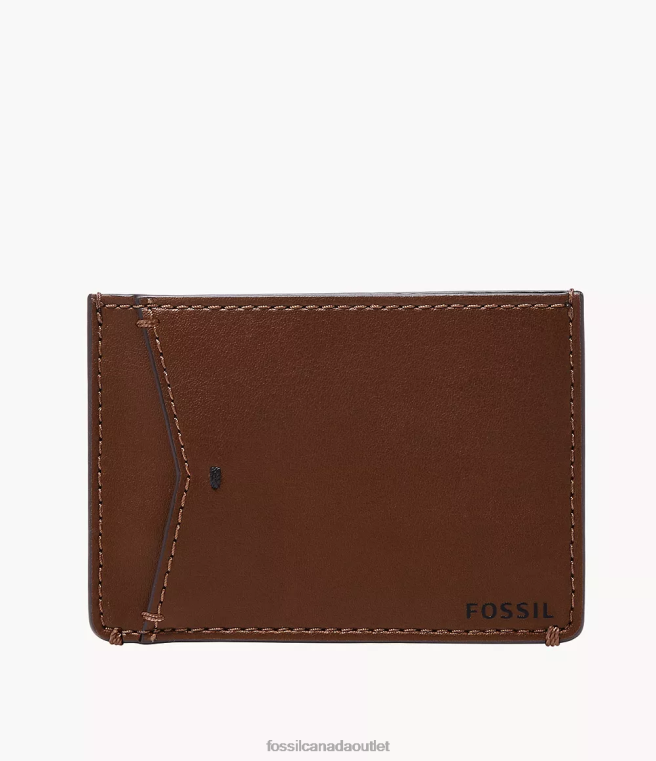 Fossil Wallet Men Brown Joshua Cactus Leather Card Case D2VPL1737