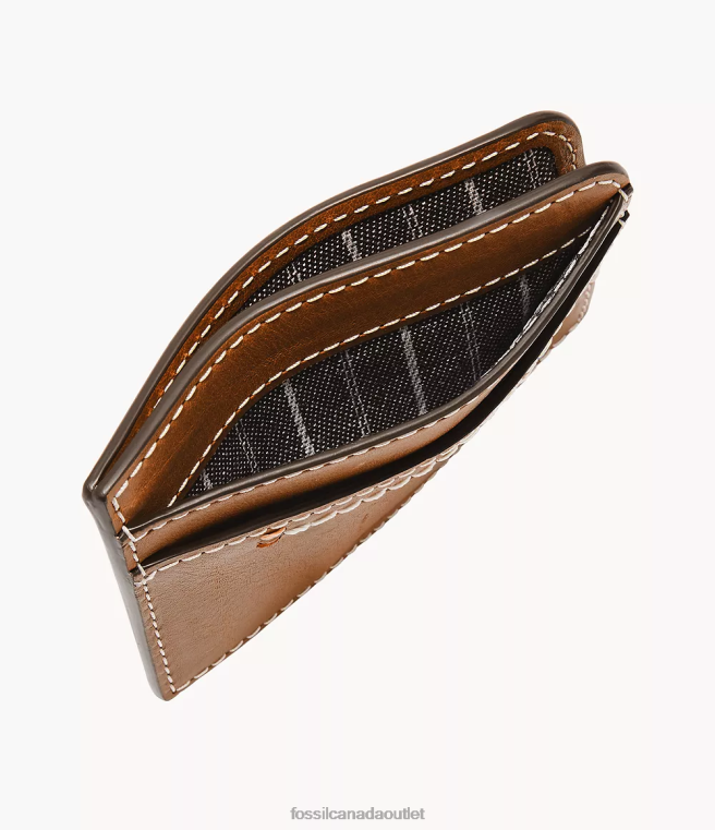 Fossil Wallet Men Brown Tremont Card Case D2VPL1744